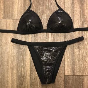 Fashion Nova Black 2 Piece Bikini Set